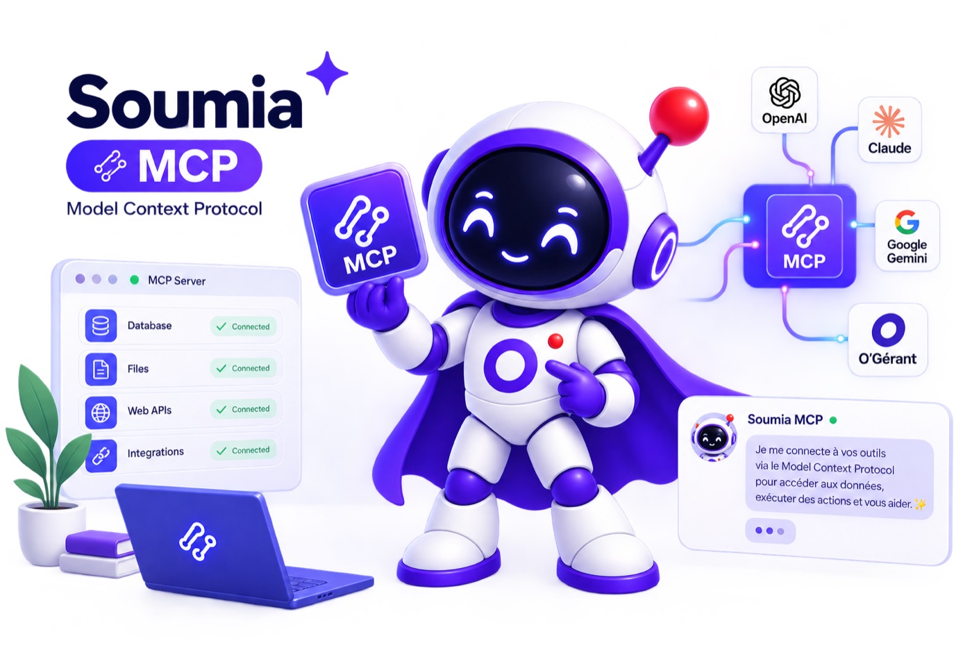 Soumia relie O'Gérant à Claude via le Model Context Protocol